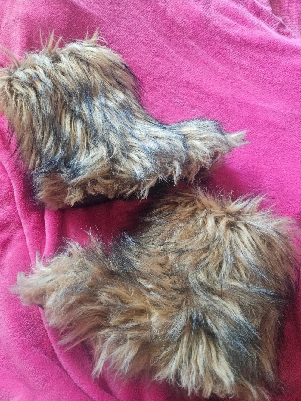 Faux Fur Boot Cuffs in Brown Multi